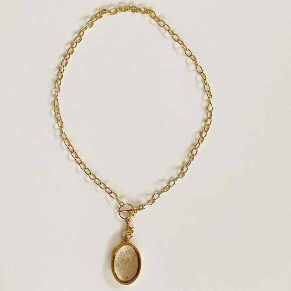 Origami Owl Gold Toggle Chain Oval Necklace Pendant - Picture 2 of 12